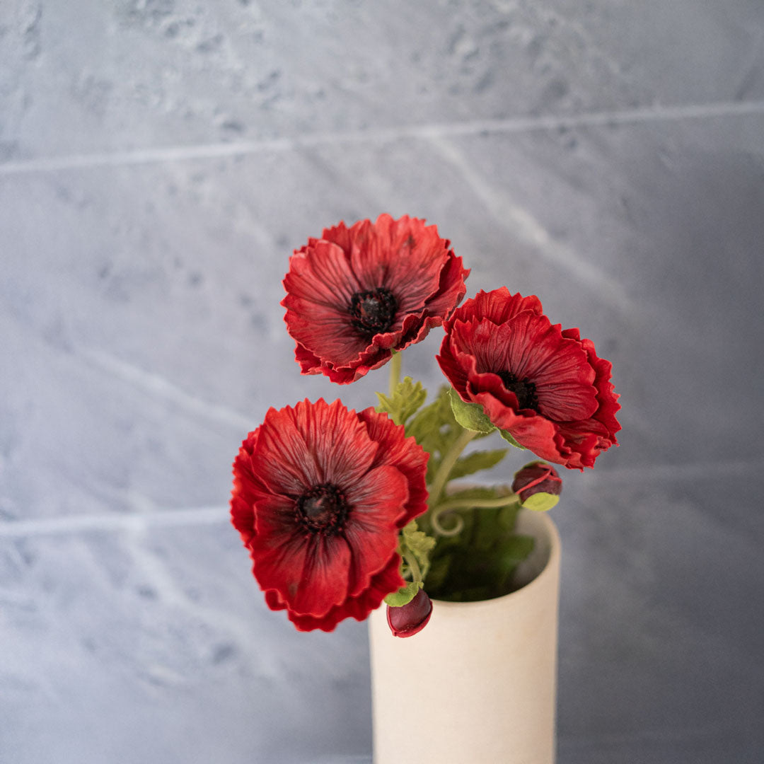 Flowrette coquelicot artificiel rouge tige x1 Real Touch