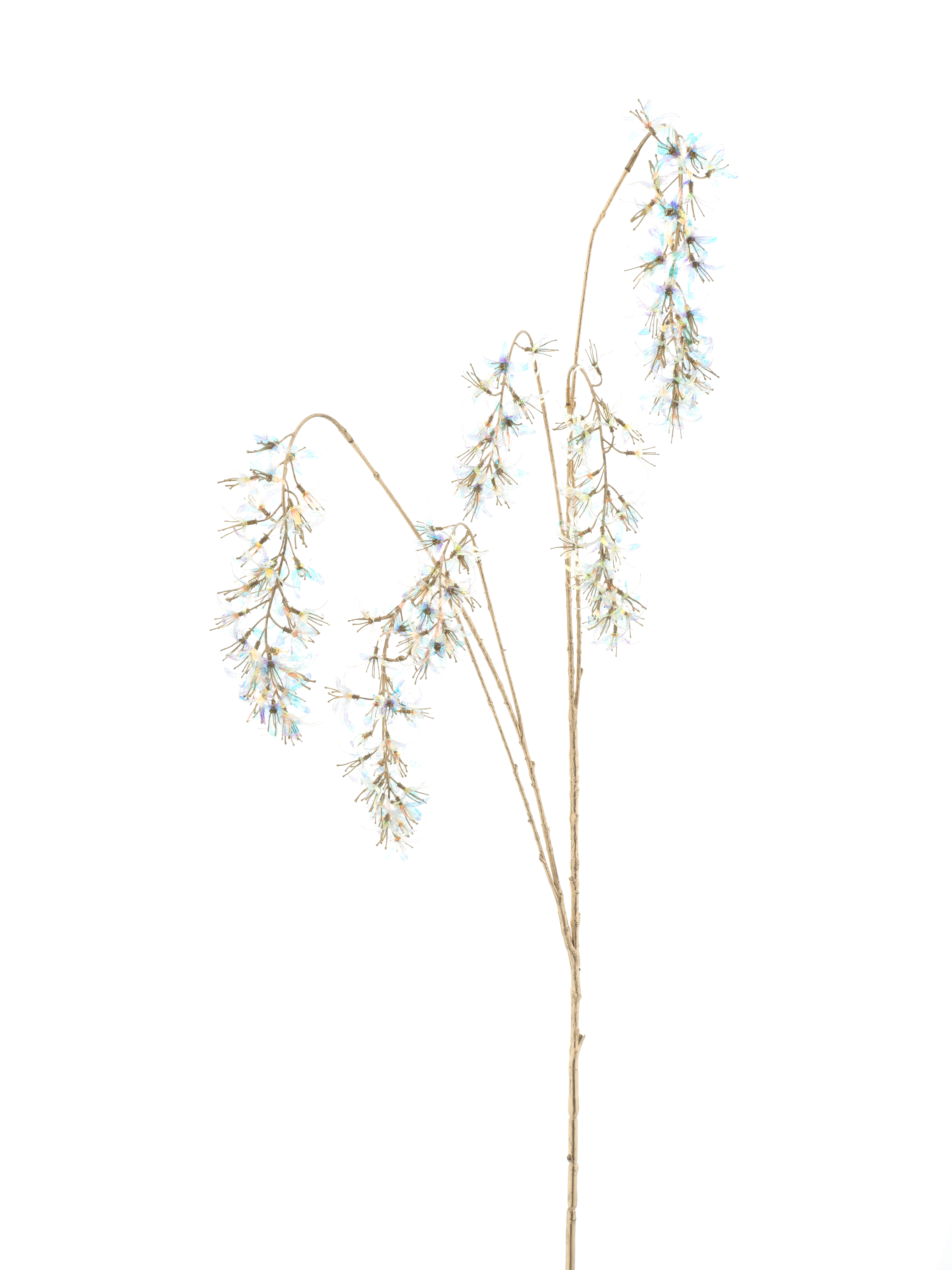 Feuillazur Rungis glycine holographique fleur artificielle crème 104cm