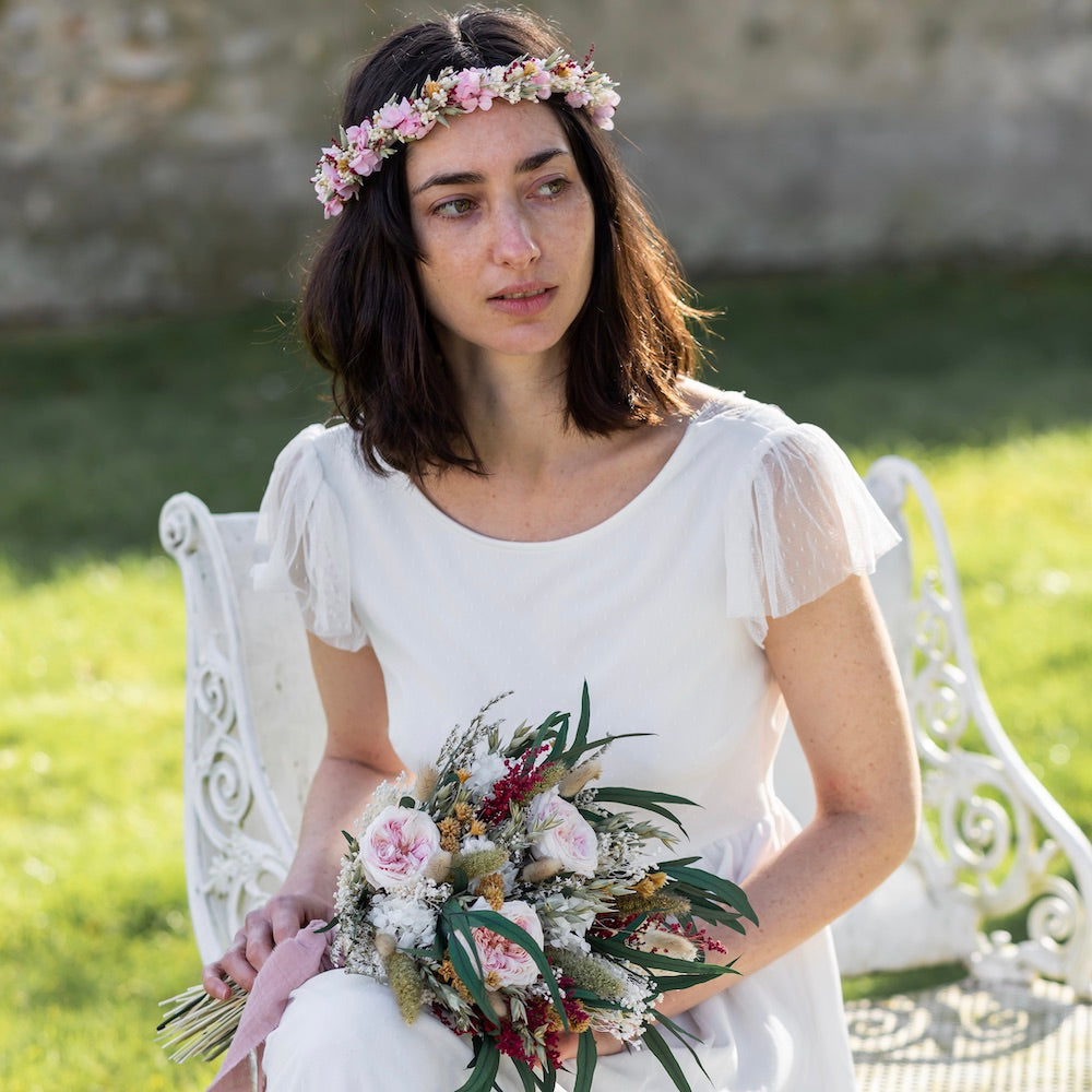 Flowrette Ombeline bouquet mariée fleurs séchées fait main