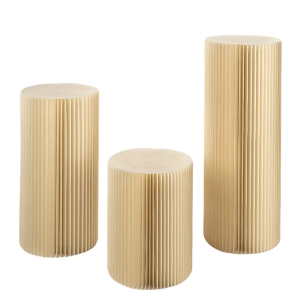 Feuillazur Rungis Set 3 colonnes dorées déco mariage salon