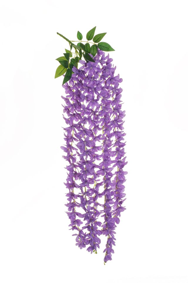 Feuillazur Glycine suspendue fleur artificielle Violet 80cm