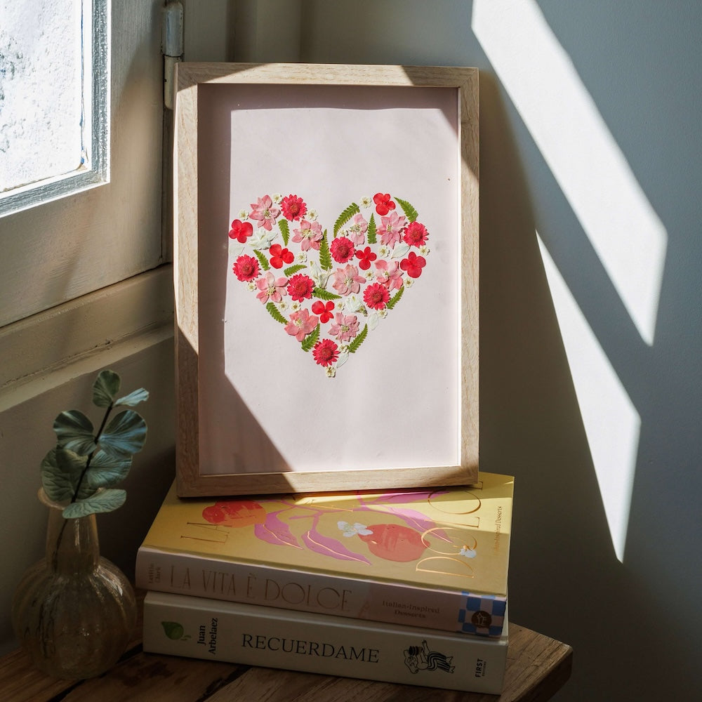 Flowrette Tendresse d'amour herbier fleurs séchées A4