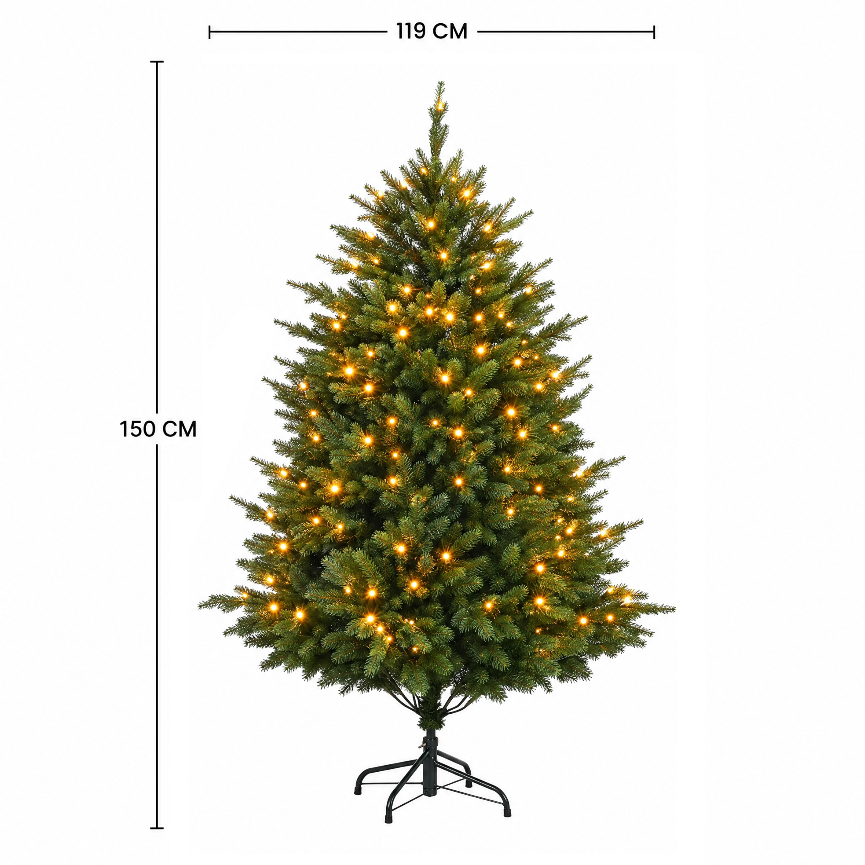 Sia Home Fluffy Sapin de Noël lumineux vert 150 cm