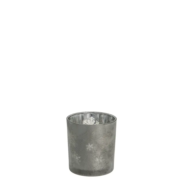 Sia Home Blizzard photophore verre argenté 8 cm