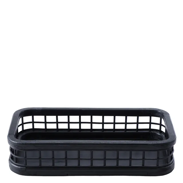 Sia Home Ysia plateau décoratif rectangulaire noir 56 cm bois