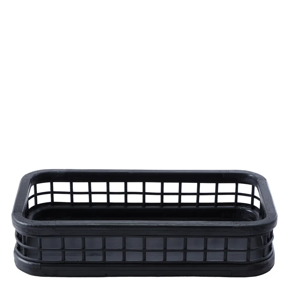 Sia Home Ysia plateau décoratif rectangulaire noir 56 cm bois
