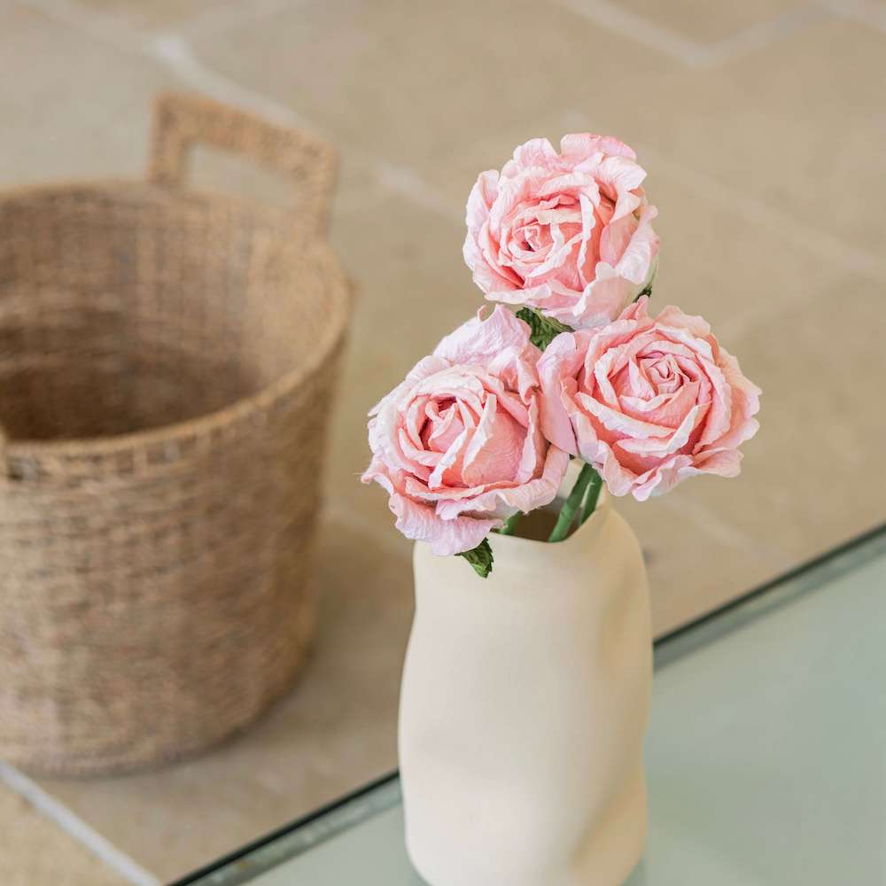 Flowrette Fleurs en papier Grande Rose Lady rose pâle x1 éternelle