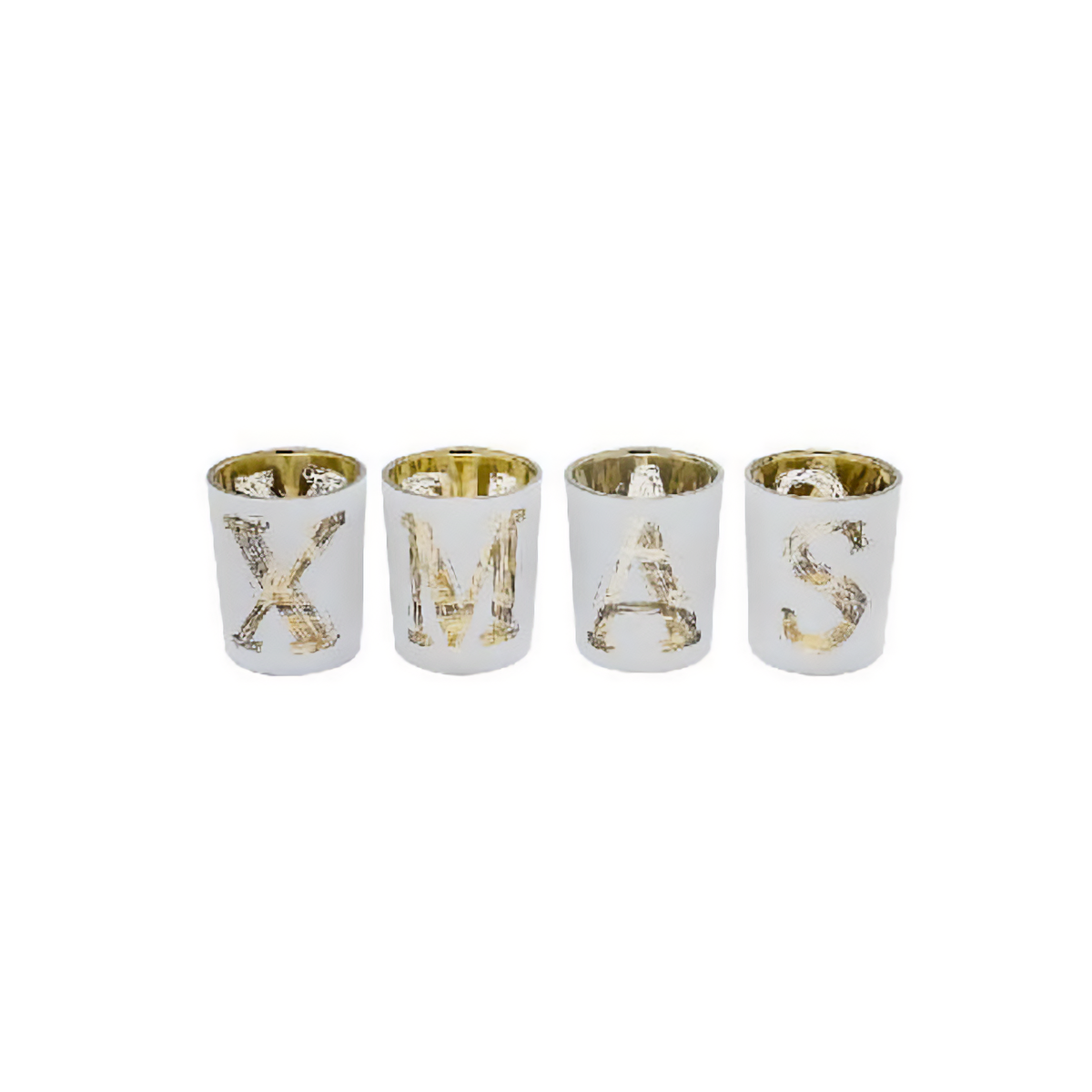 Sia Home Xmas lot 4 photophores verre blanc