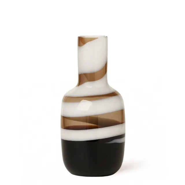 Sia Home Spirale vase verre marron 40 cm soufflé bouche