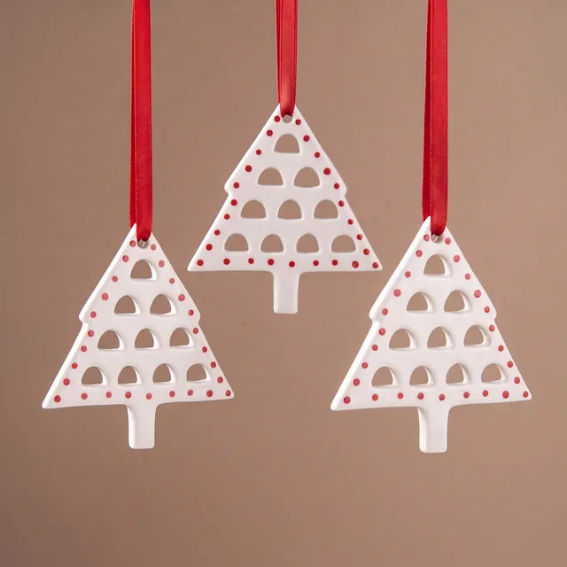 Sia Home Lappi suspension Noël sapin blanc points rouges