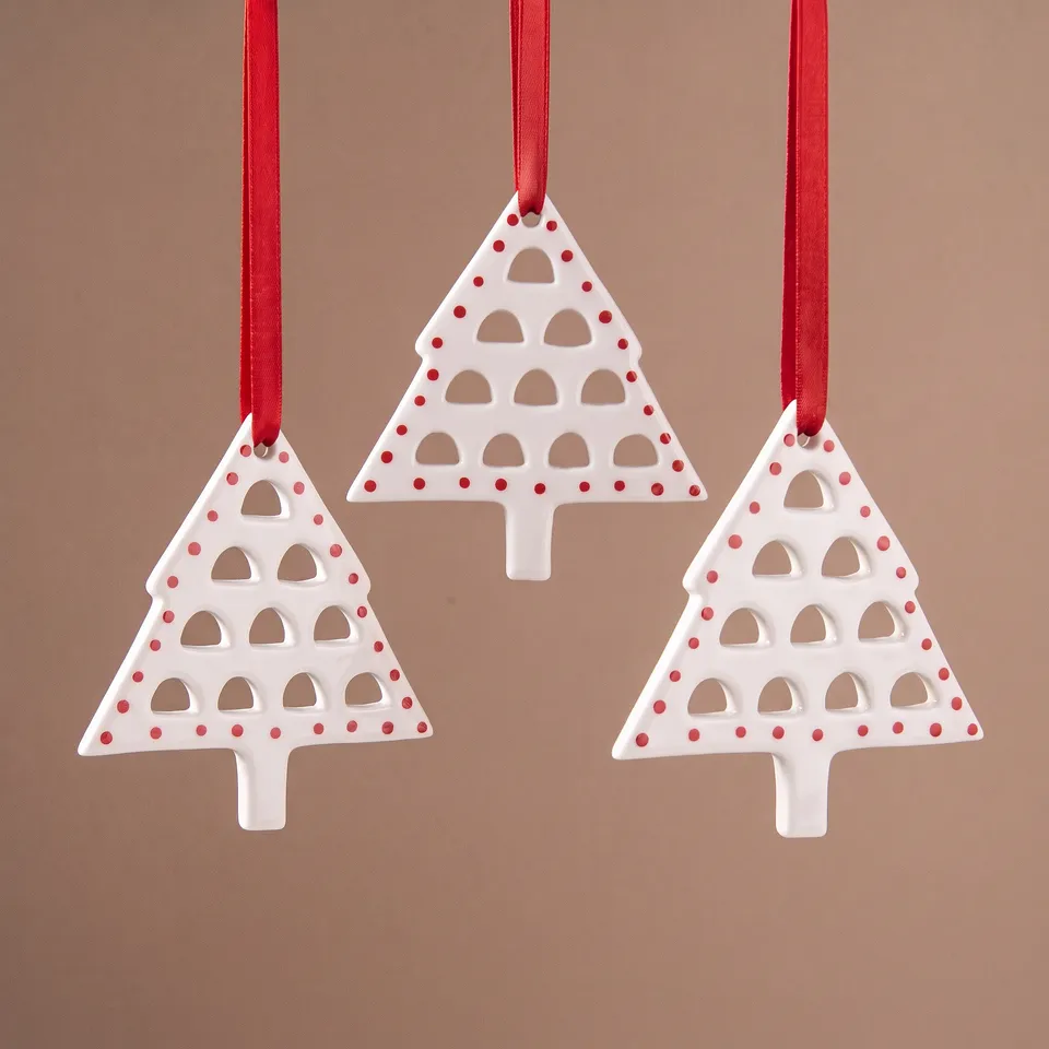 Sia Home Lappi suspension Noël sapin blanc points rouges