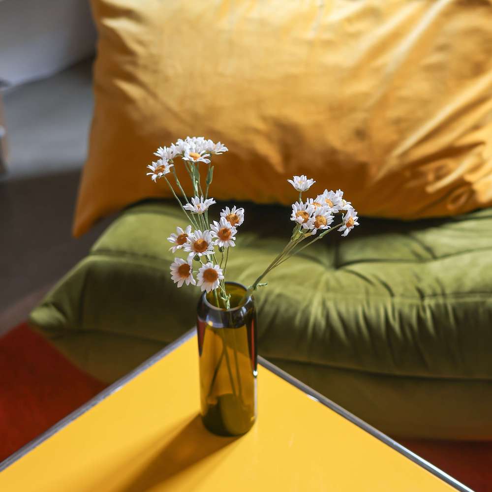 Flowrette Camomille en papier fleur blanche tige x1