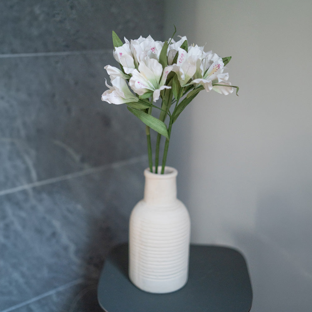 Flowrette Lys des Incas fleur papier x1 blanc vert