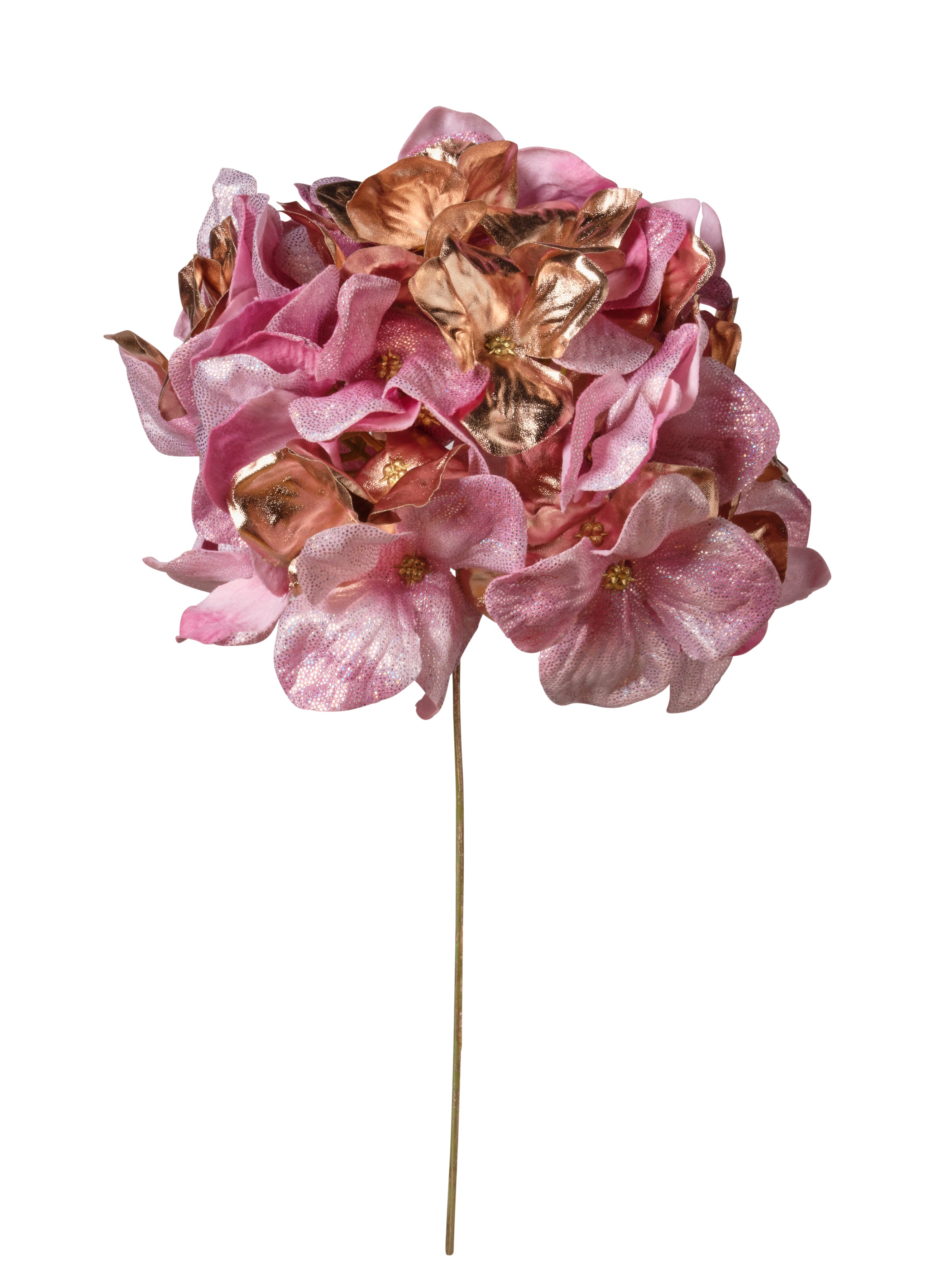 Feuillazur Rungis Hortensia Métallique Rouge 25cm Fleur