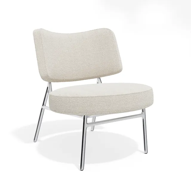 Sia Home Iggy petit fauteuil tissu crème moderne