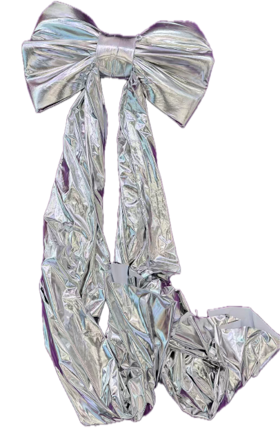 Feuillazur Rungis Nœud argenté XXL déco Noël 80x230cm
