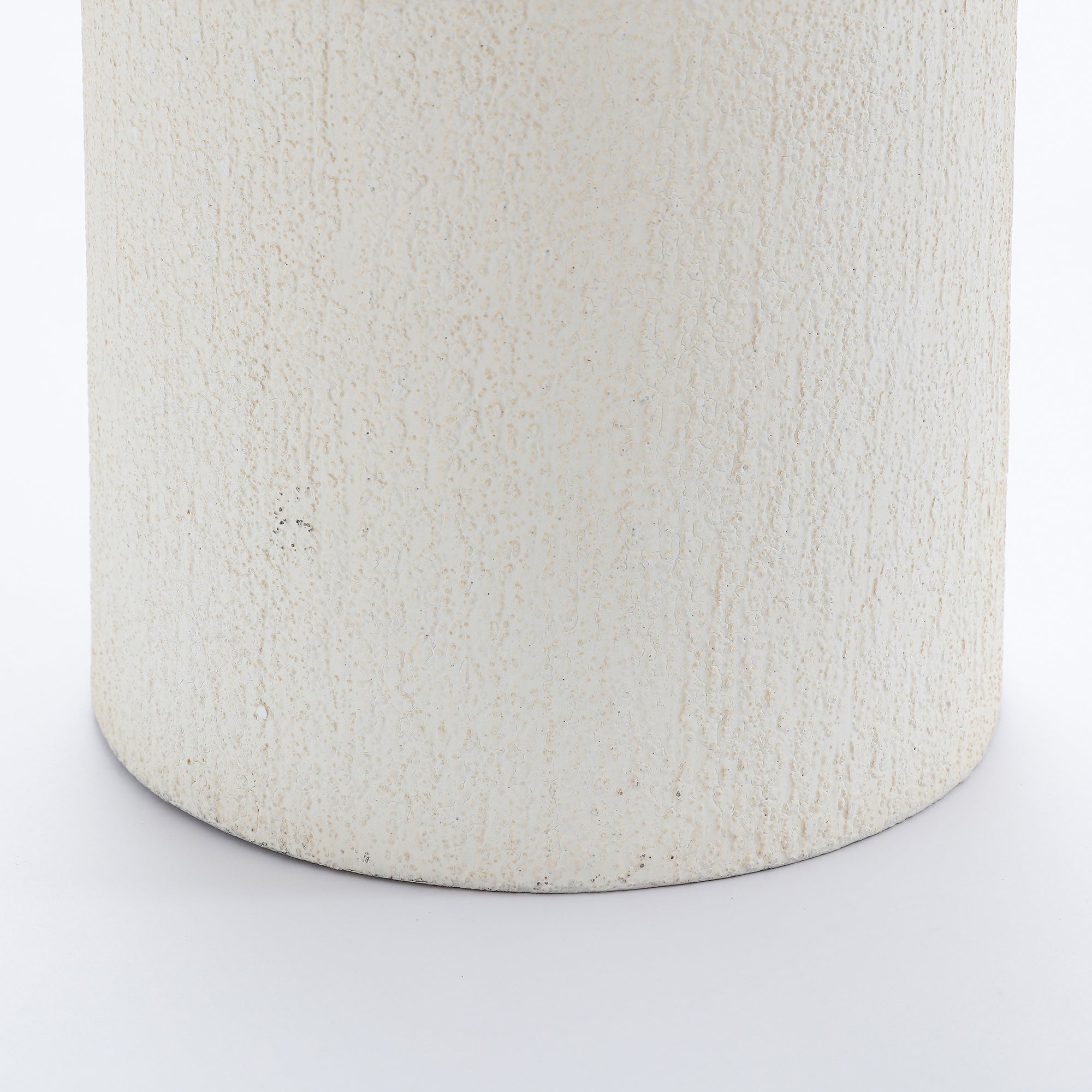 Sia Solea vase métal blanc 32 cm col rotin