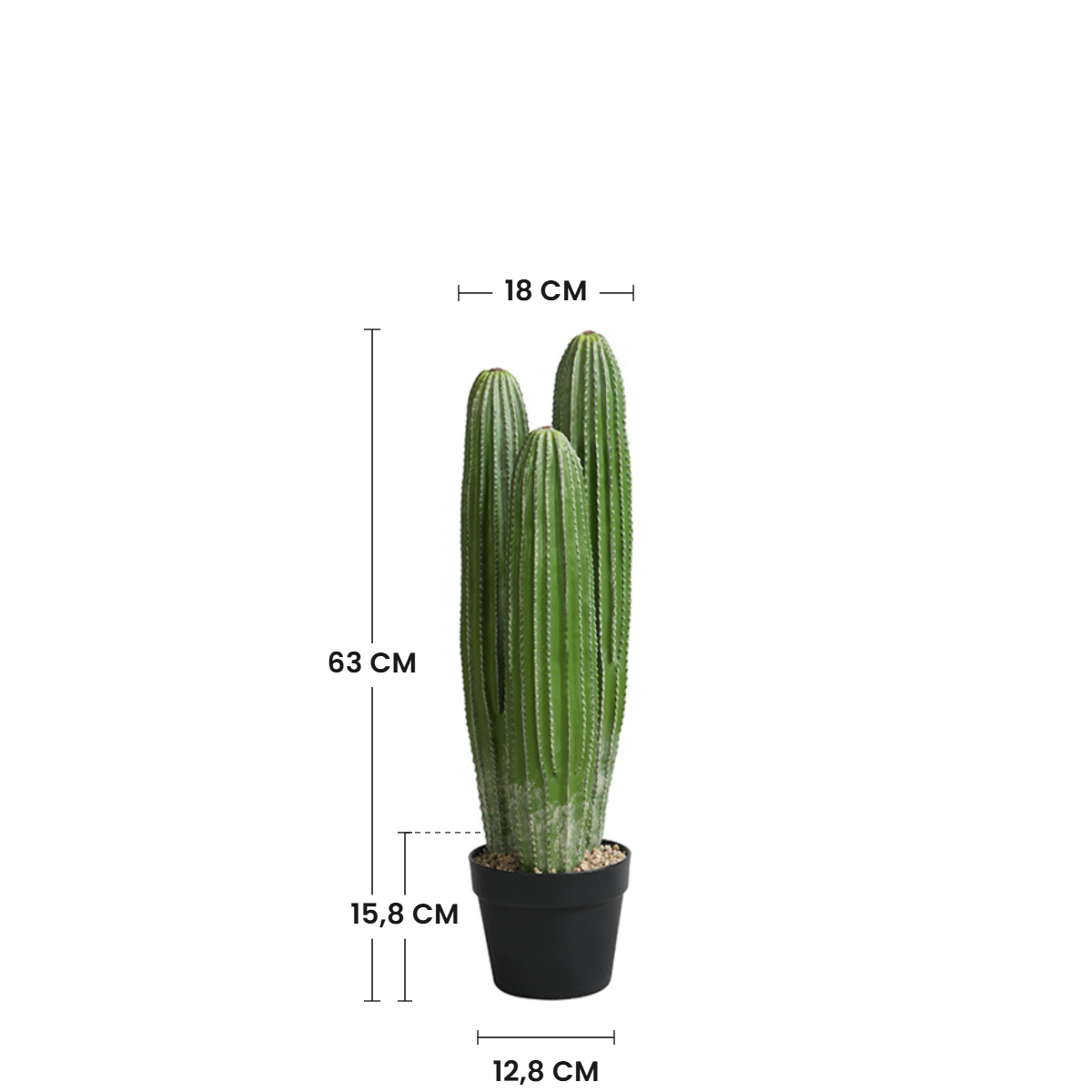 Sia Home Cereus cactus artificiel vert 63 cm en pot