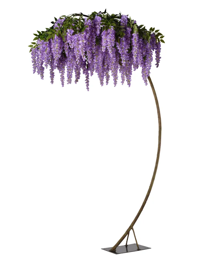Feuillazur Arbre glycine artificiel violet 280 cm salon