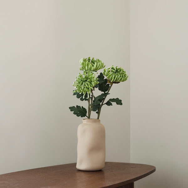 Flowrette Chrysanthème fleur artificielle verte Real Touch tige