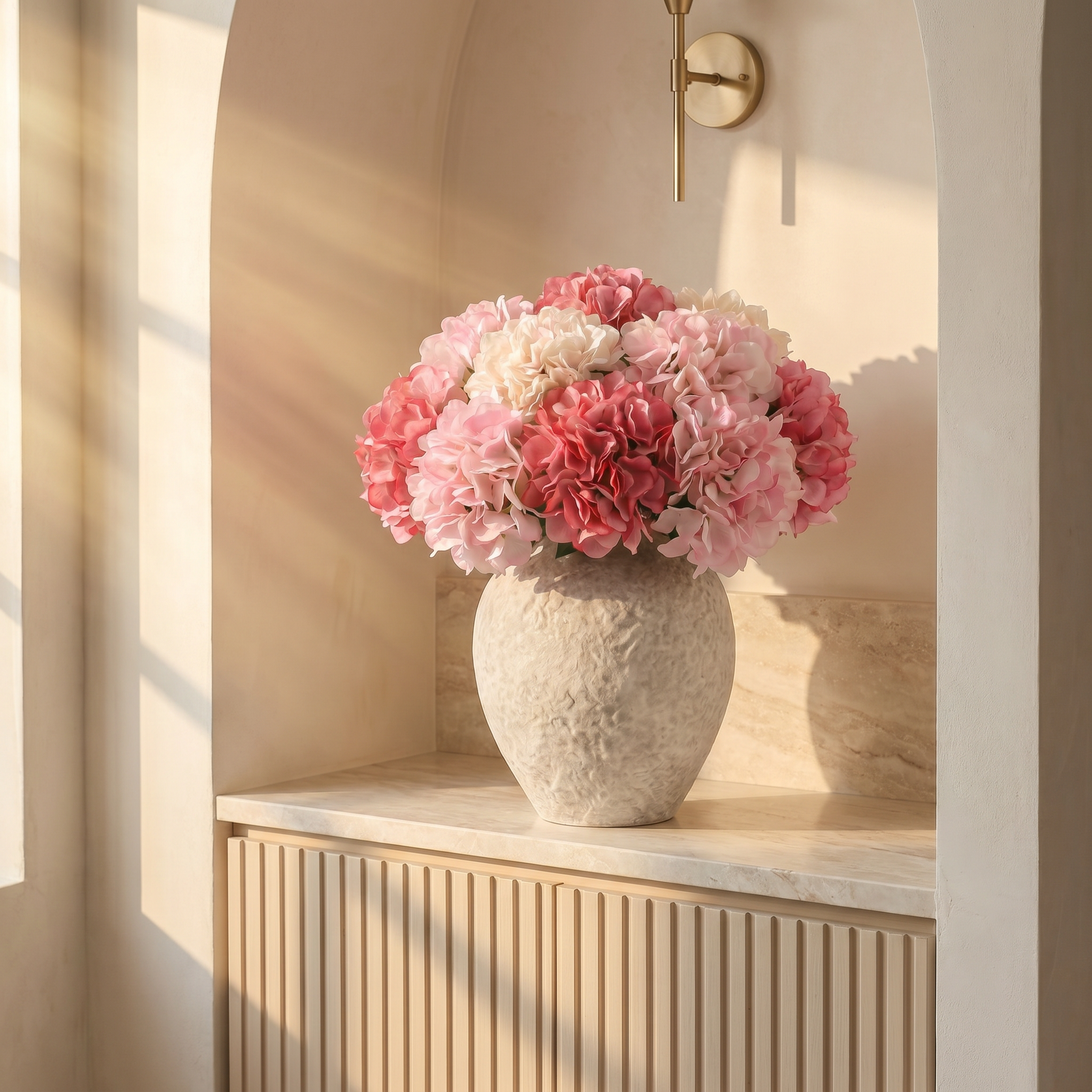 Sia Home Hortensia 63 cm bouquet artificiel rose