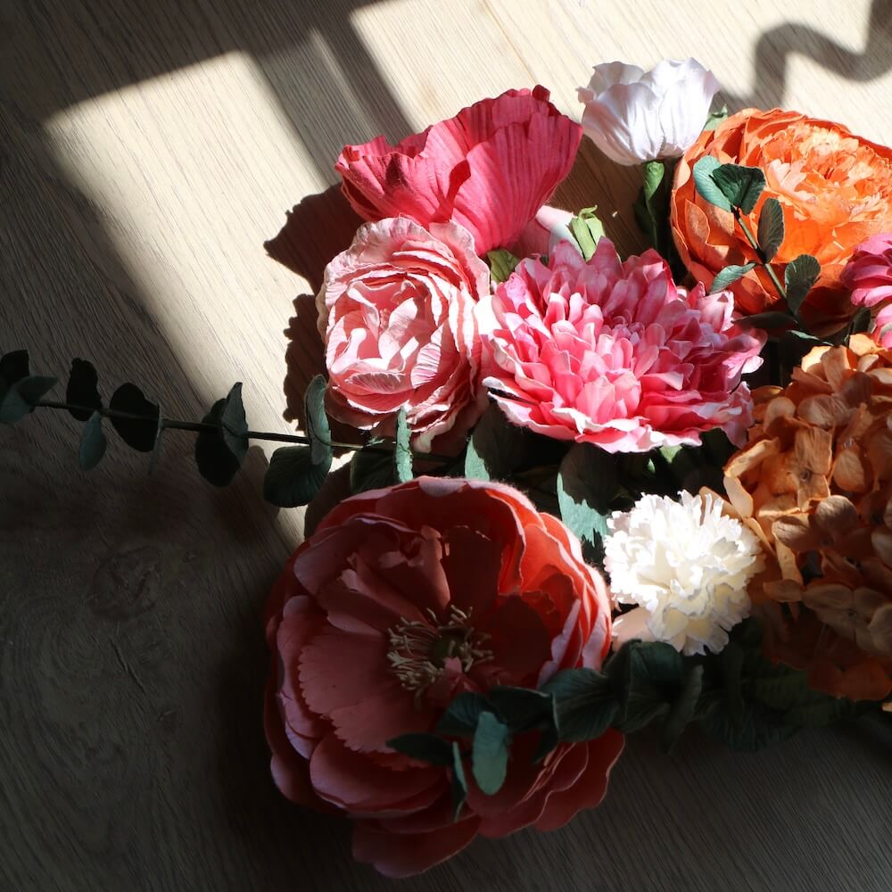 Flowrette Caravaggio bouquet fleurs en papier multicolore