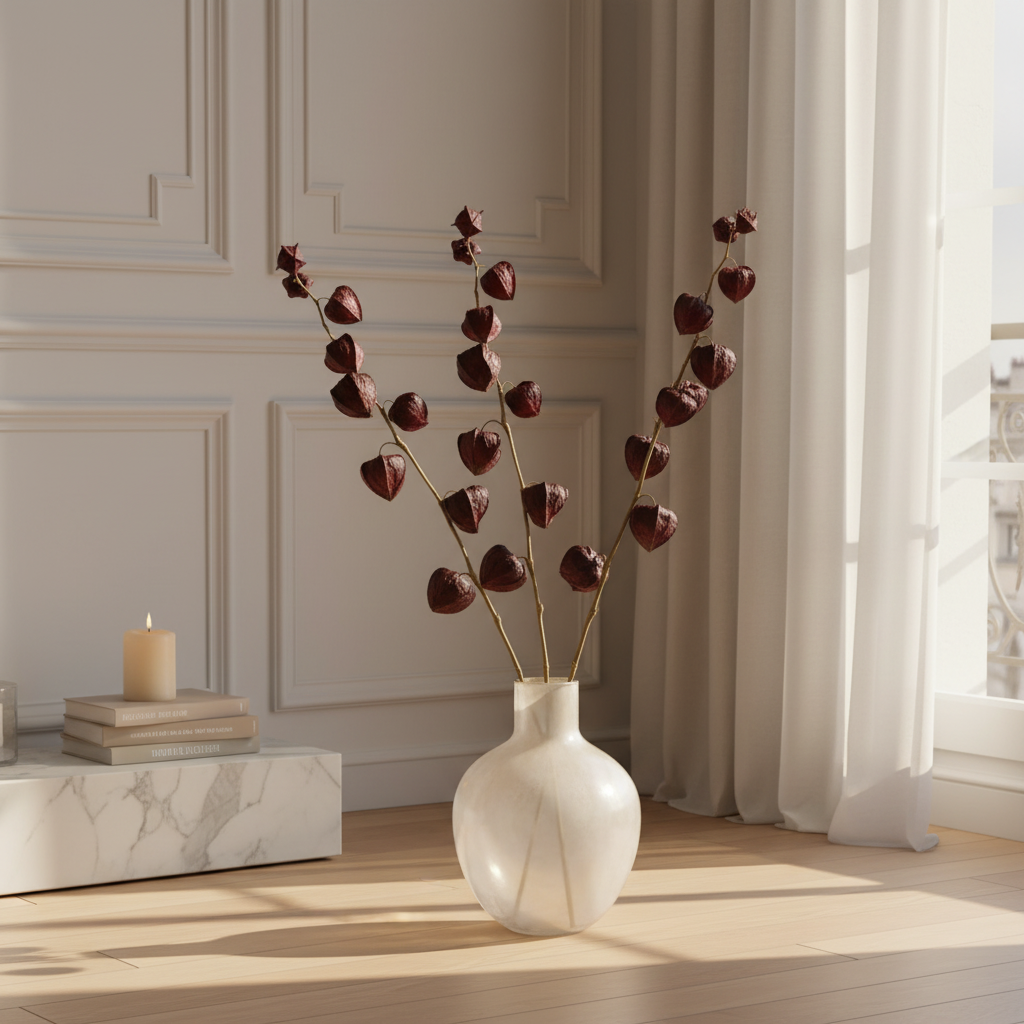 Sia Home Physalis Marly tige artificielle rose 54 cm