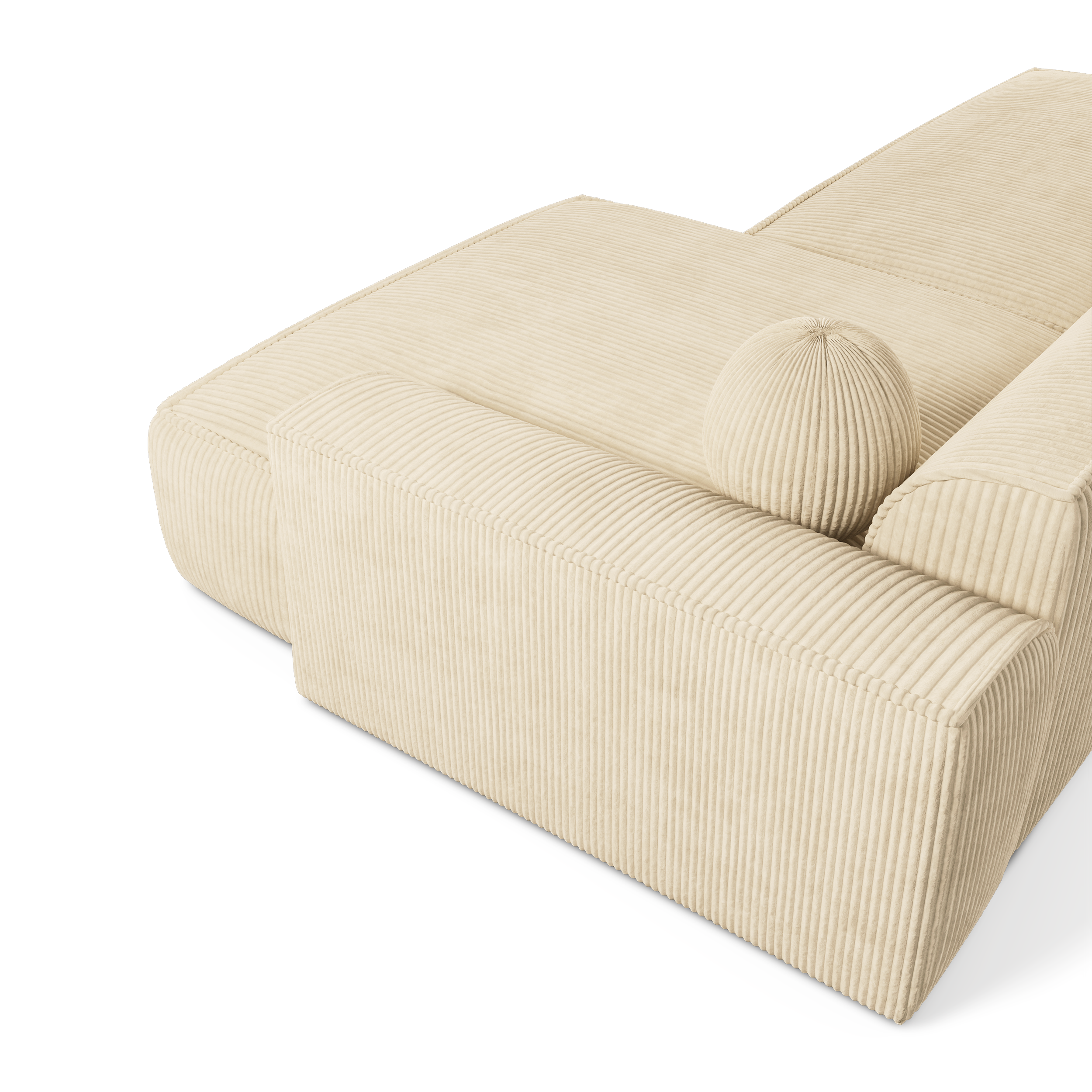 Sia Home Ania canapé angle droit crème coussin boule
