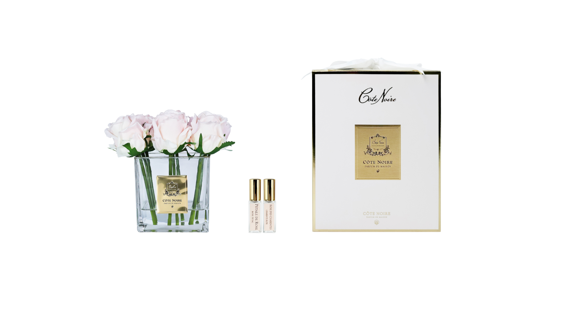 Côte Noire Couture Rosebuds SVC915 fleurs rose champagne 9 roses