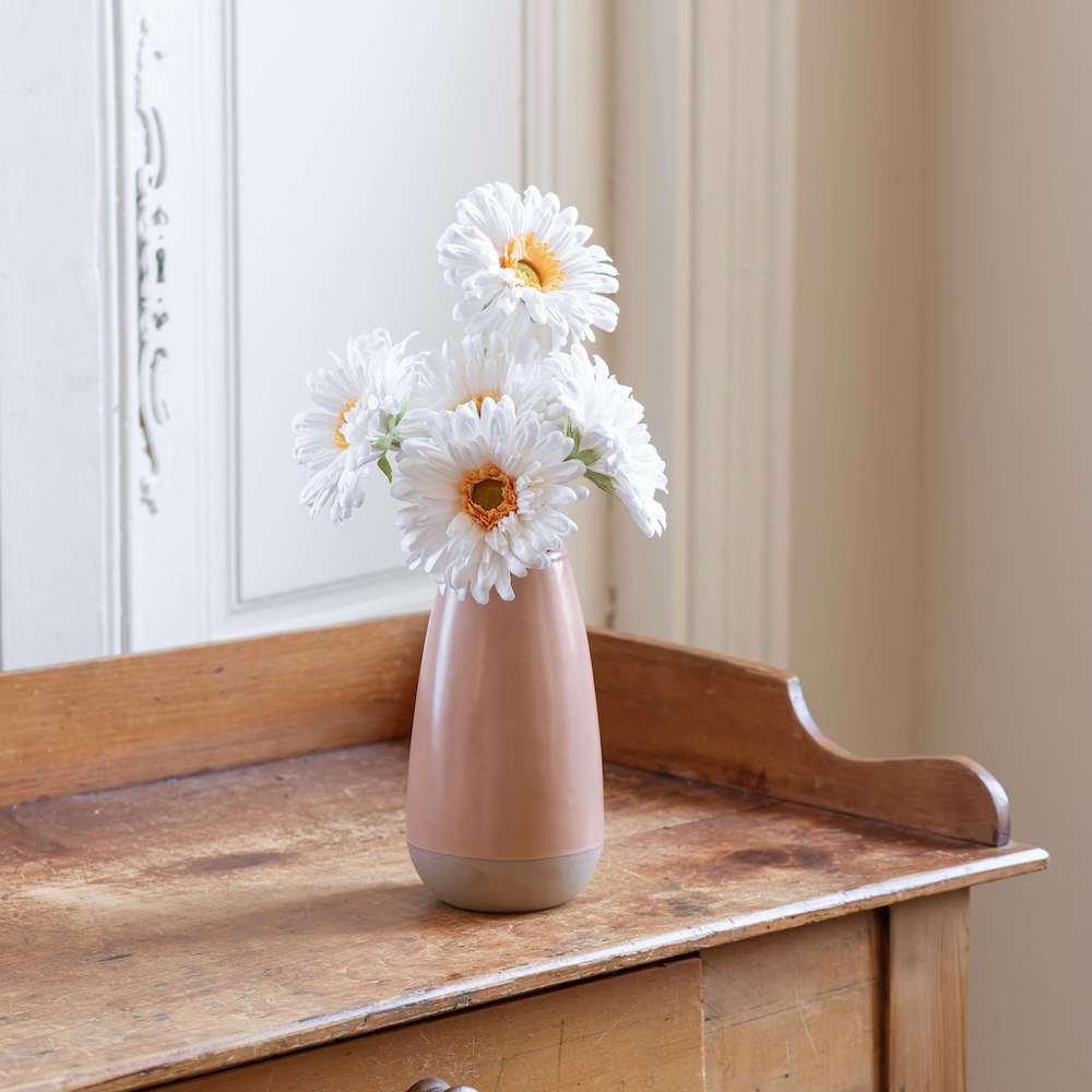 Flowrette Harmony vase corail grès mat taille S