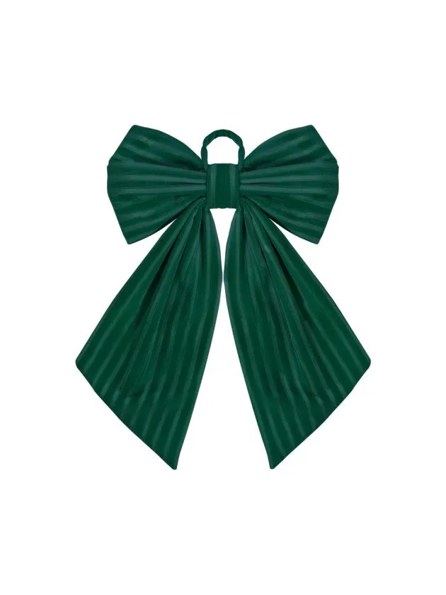 Feuillazur Rungis noeud velours vert texturé 34x5x36cm
