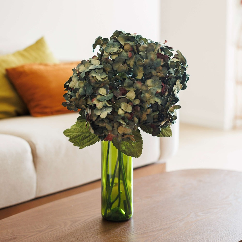 Flowrette Hortensia fleur en papier naturel fait main x1