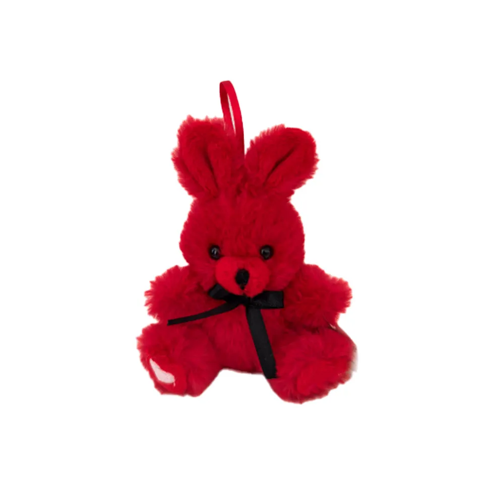 Feuillazur Mini Lapin rouge peluche