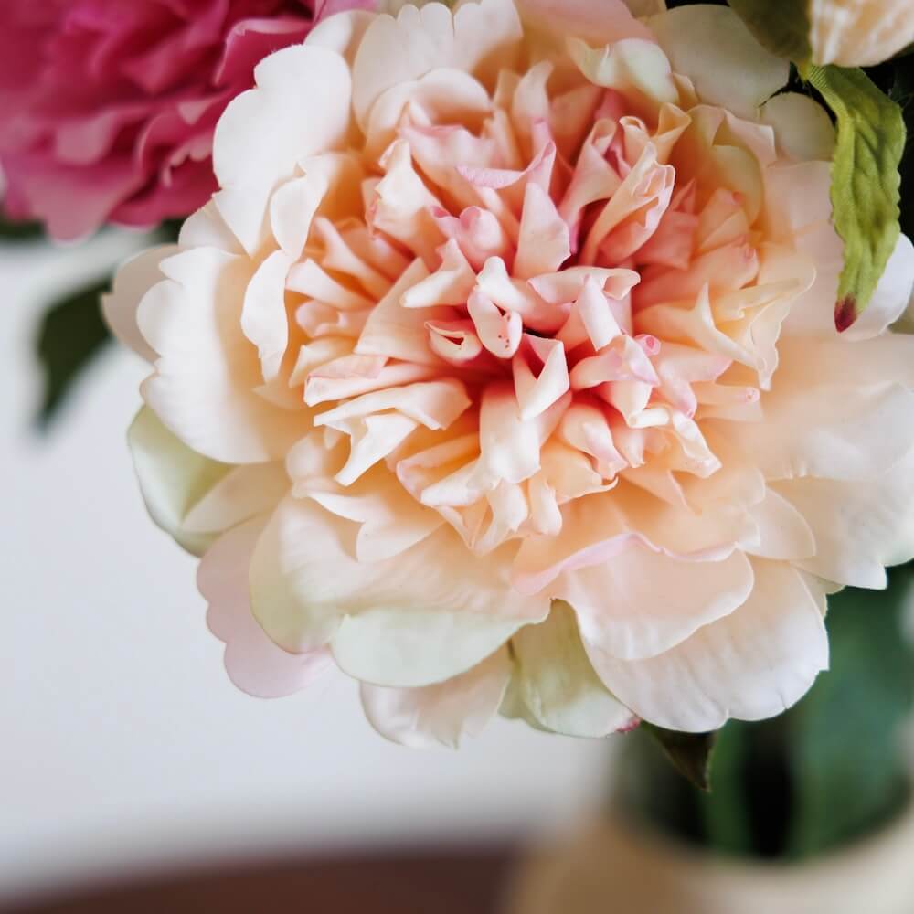 Flowrette Pivoines bouquet fleurs artificielles rose blanc