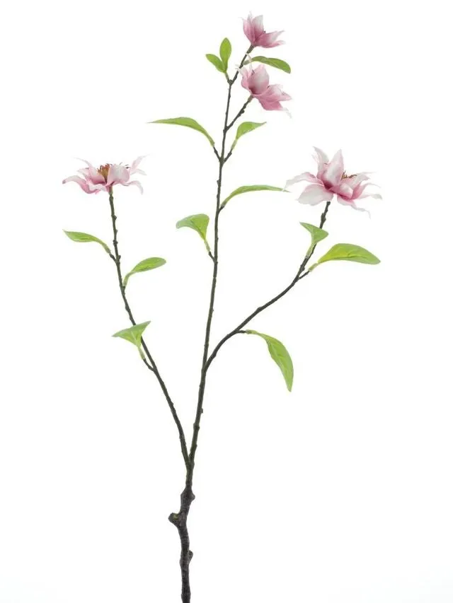 Feuillazur Rungis Clématite 3 tiges fleur artificielle rose 75cm
