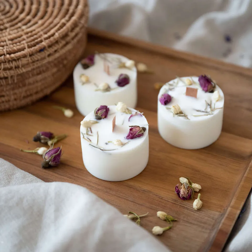 Flowrette Trio Bougies Jasmin Cire Soja Fleurs