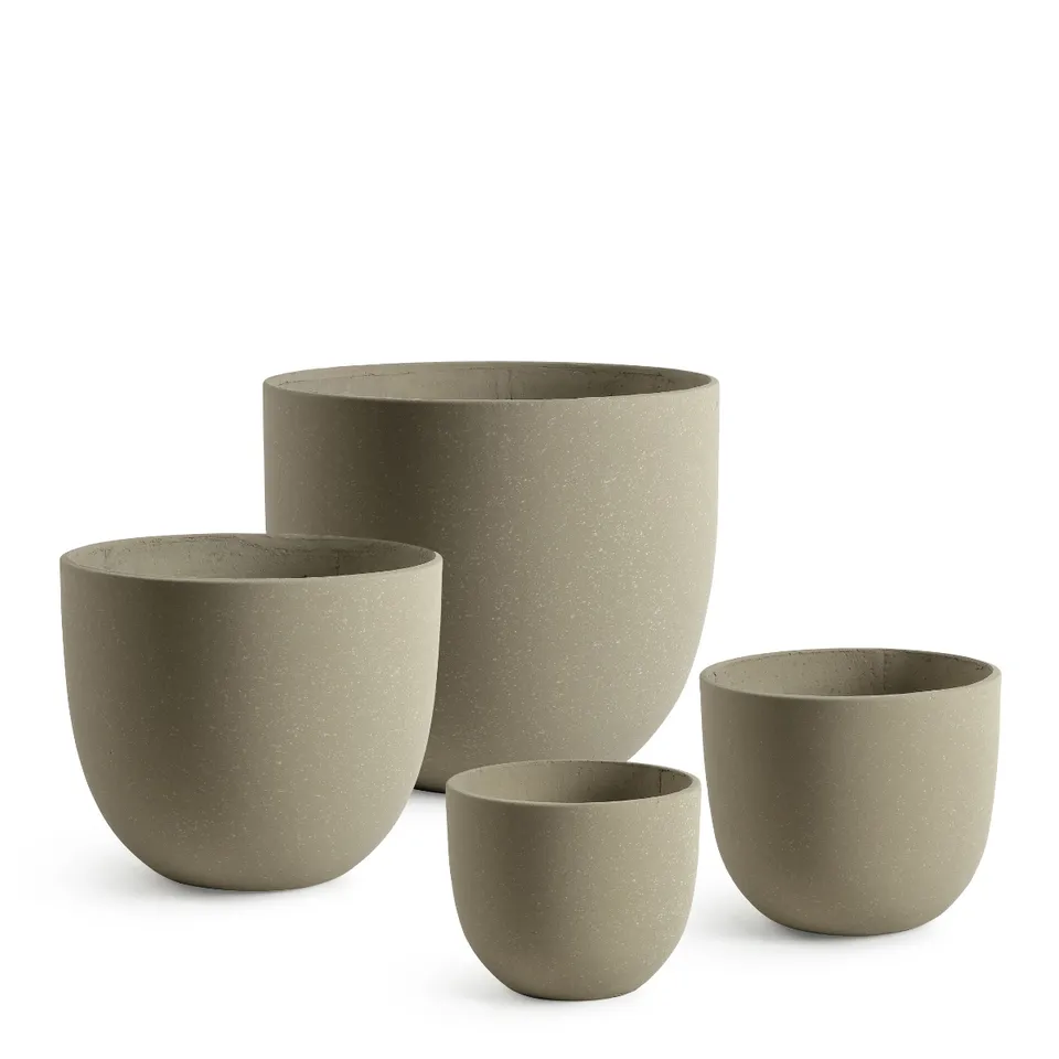 Sia Home Terra 4 cache-pots arrondis beige granito ciment