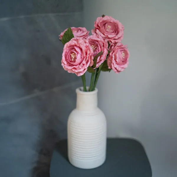 Flowrette English Rose rose papier rose poudré fait main