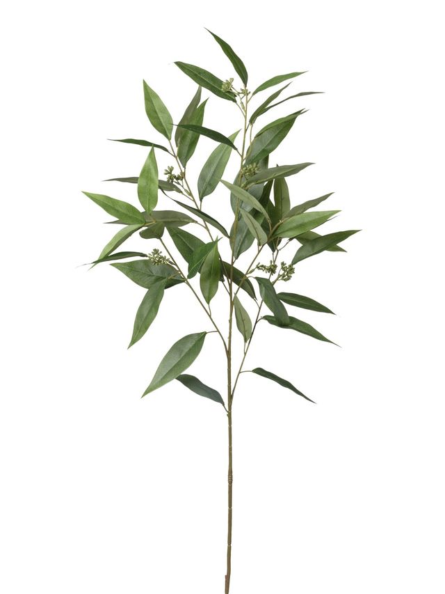 Feuillazur Rungis eucalyptus branche artificielle vert blanc 105cm