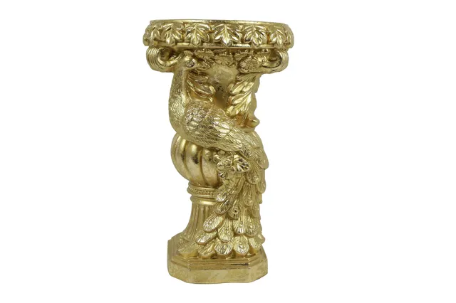 Feuillazur Rungis vase paon doré verrerie 32x32x49cm