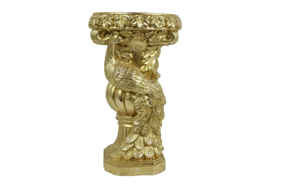 Feuillazur Rungis vase paon doré verrerie 32x32x49cm