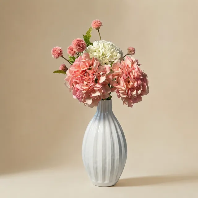 Sia Home Bouquets Artificiels Hortensias roses bouquet 5 tiges