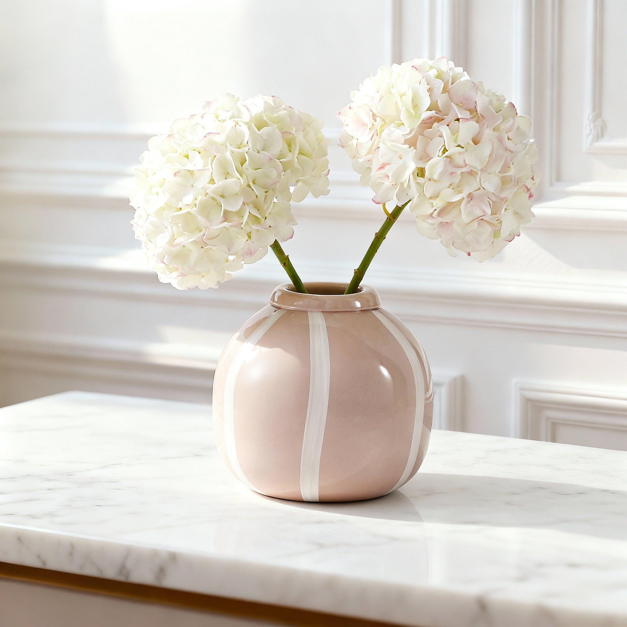 Sia Home Lattea 20 cm vase verre beige soufflé bouche