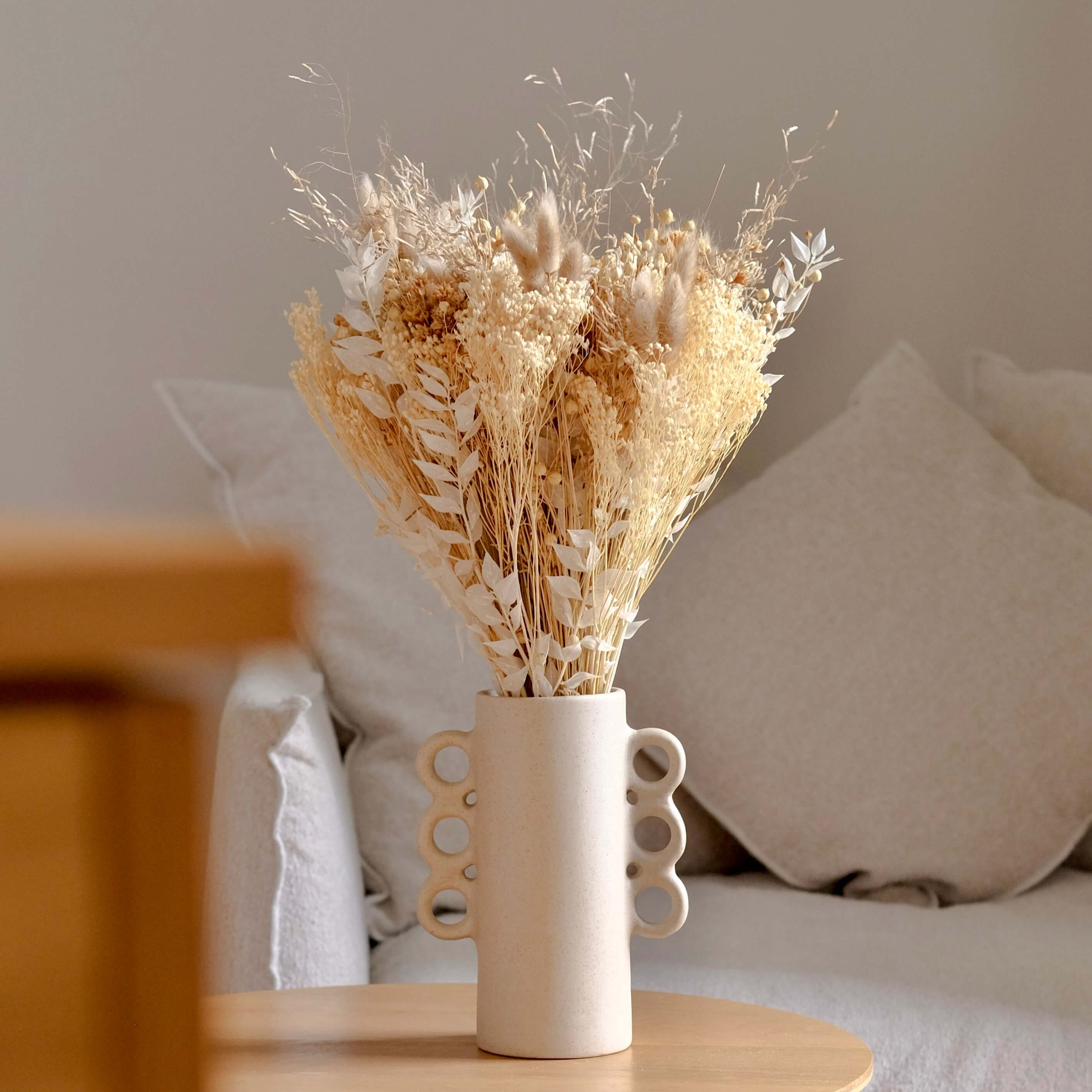 Flowrette Côme Bouquet fleurs séchées taille M beige naturel