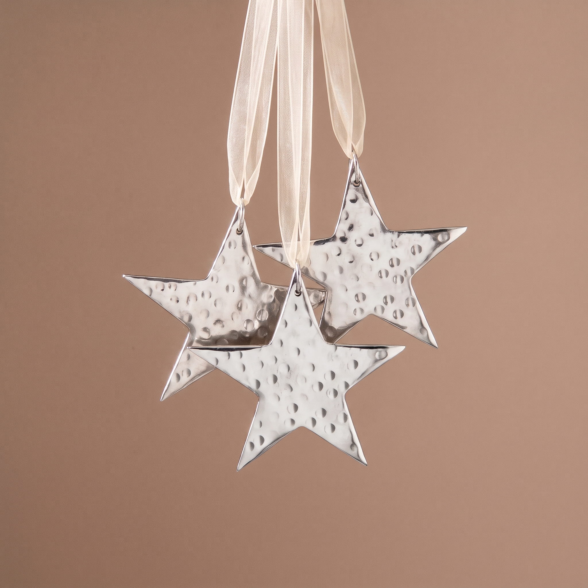 Sia Étoile Métal suspension Noël argenté 10 cm en fer