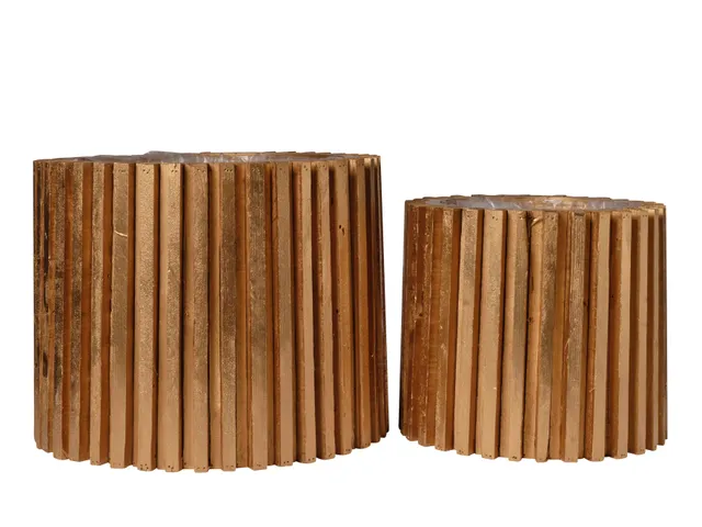 Feuillazur Rungis Contenants Colonne bois rond lot 2 25-30cm