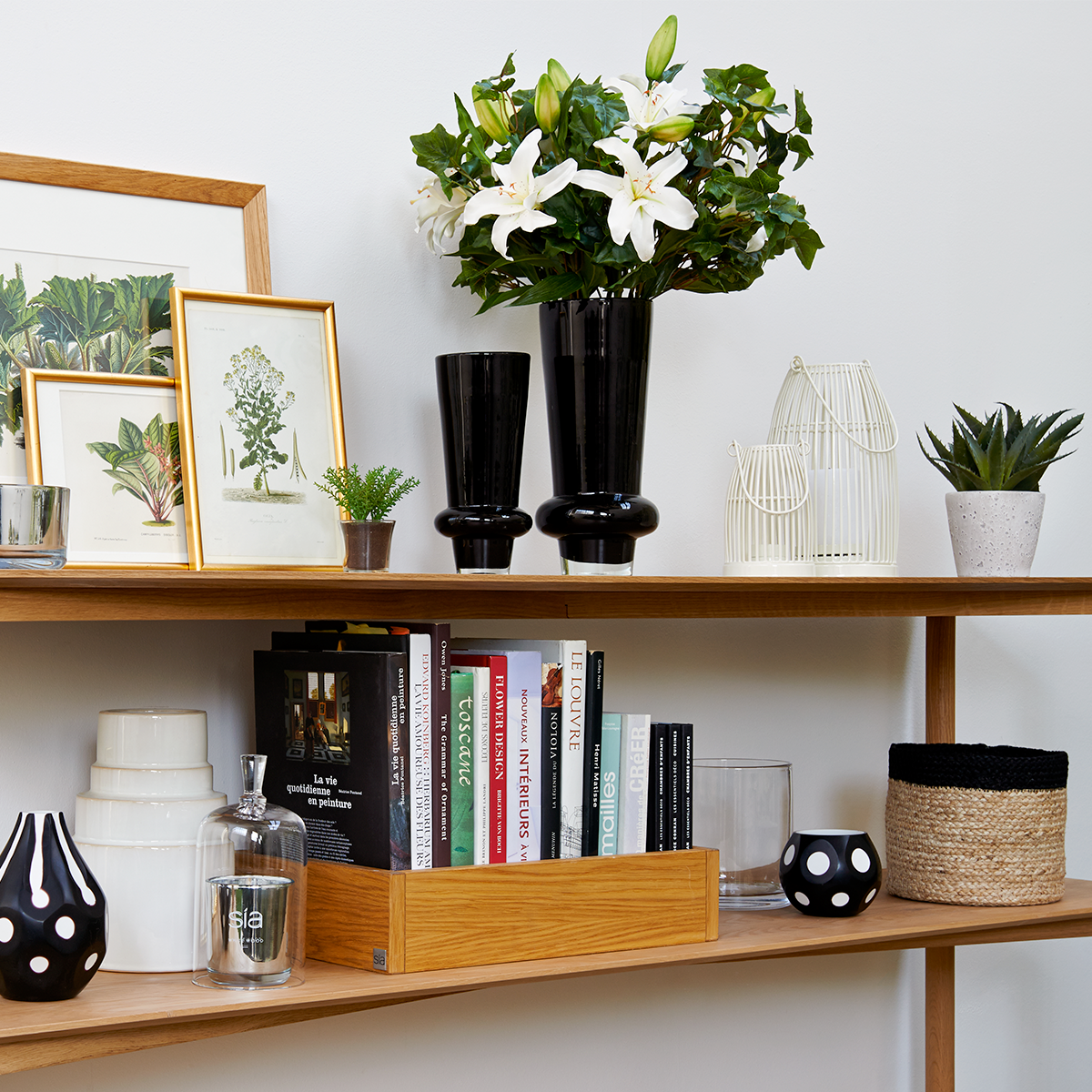 Sia Home Vase Solly Petit Format verre noir 25,5 cm