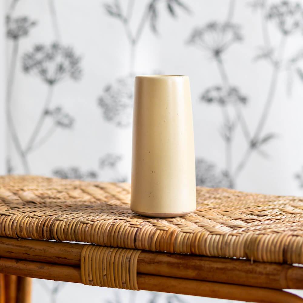 Flowrette Goberlote vase grès vanille mat taille M