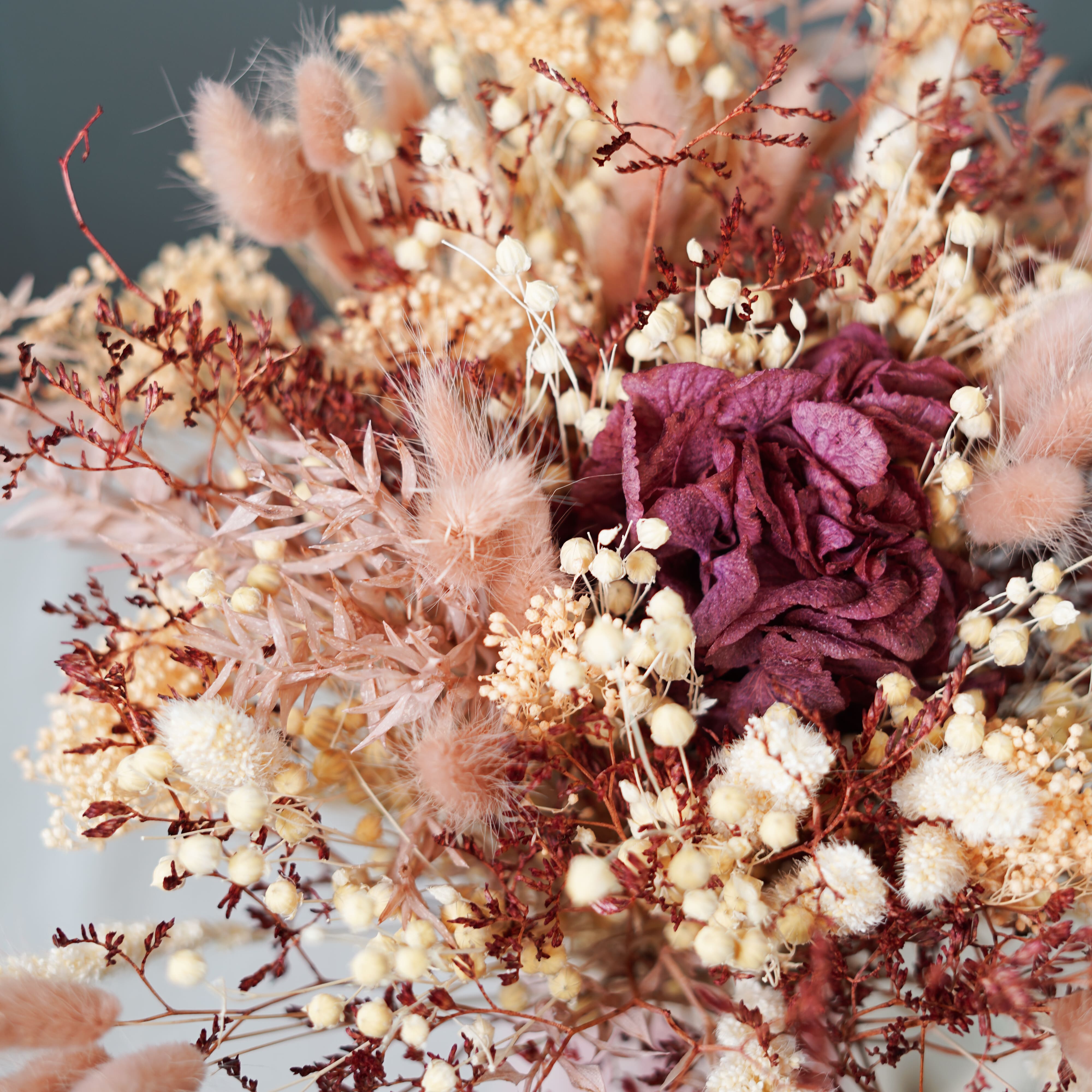 Flowrette Jules bouquet fleurs séchées hortensia automne taille M