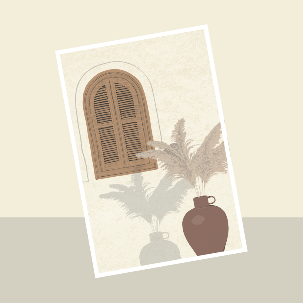 Flowrette Décoration Fenêtre vers le sud carte postale pastel